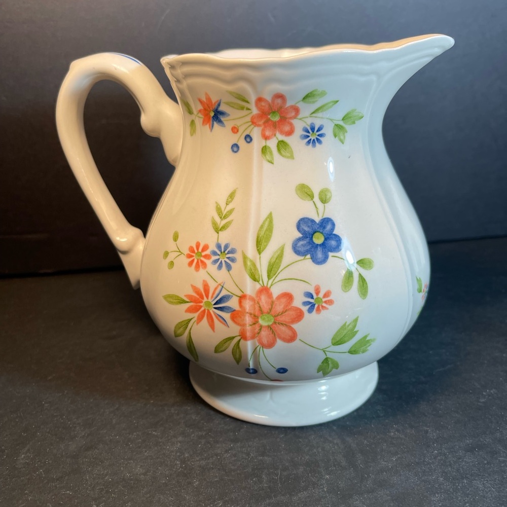 Vtg Sears Country French Ironstone Floral Creamer   T75